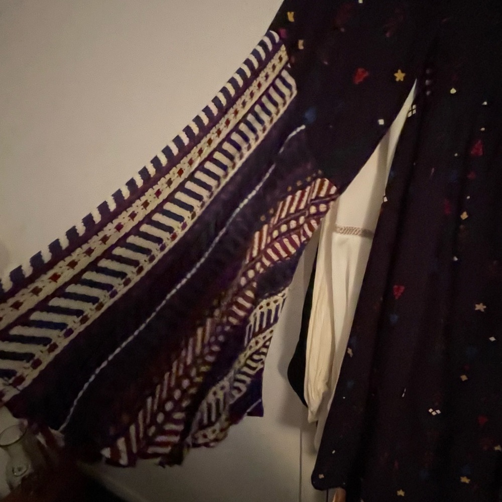 Umgee Westen Bohemian Navy Multi Patterns Lace Up… - image 5